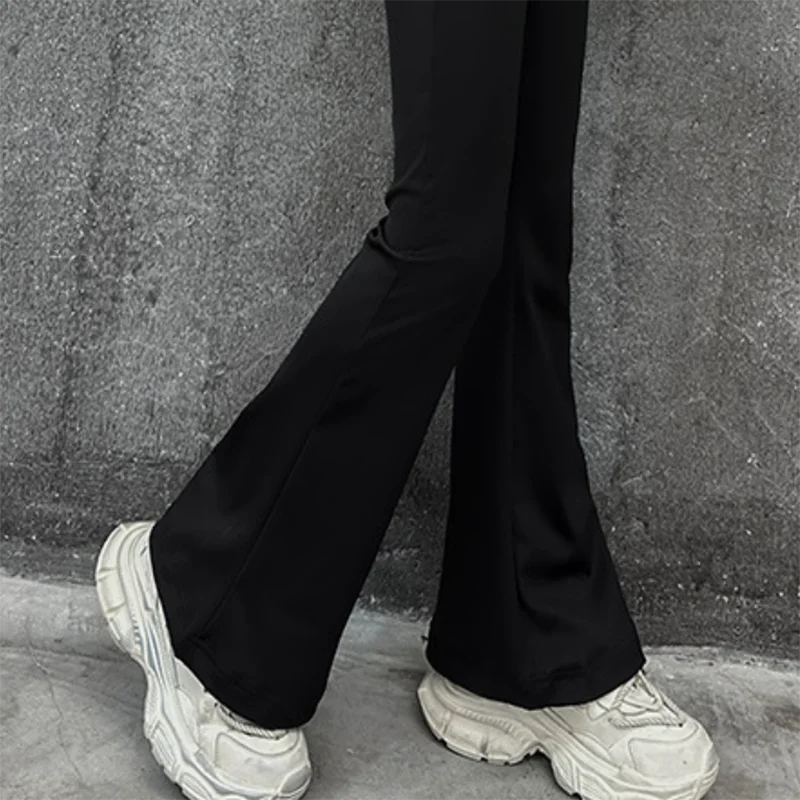 High Waist Black Flared Yoga Pants for Girls - Image 5