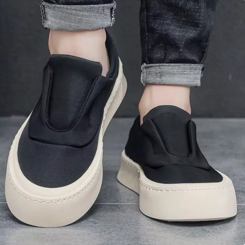 Men's Slip-On Platform Sneakers – Breathable PU Upper, Rubber Outsole - Image 5
