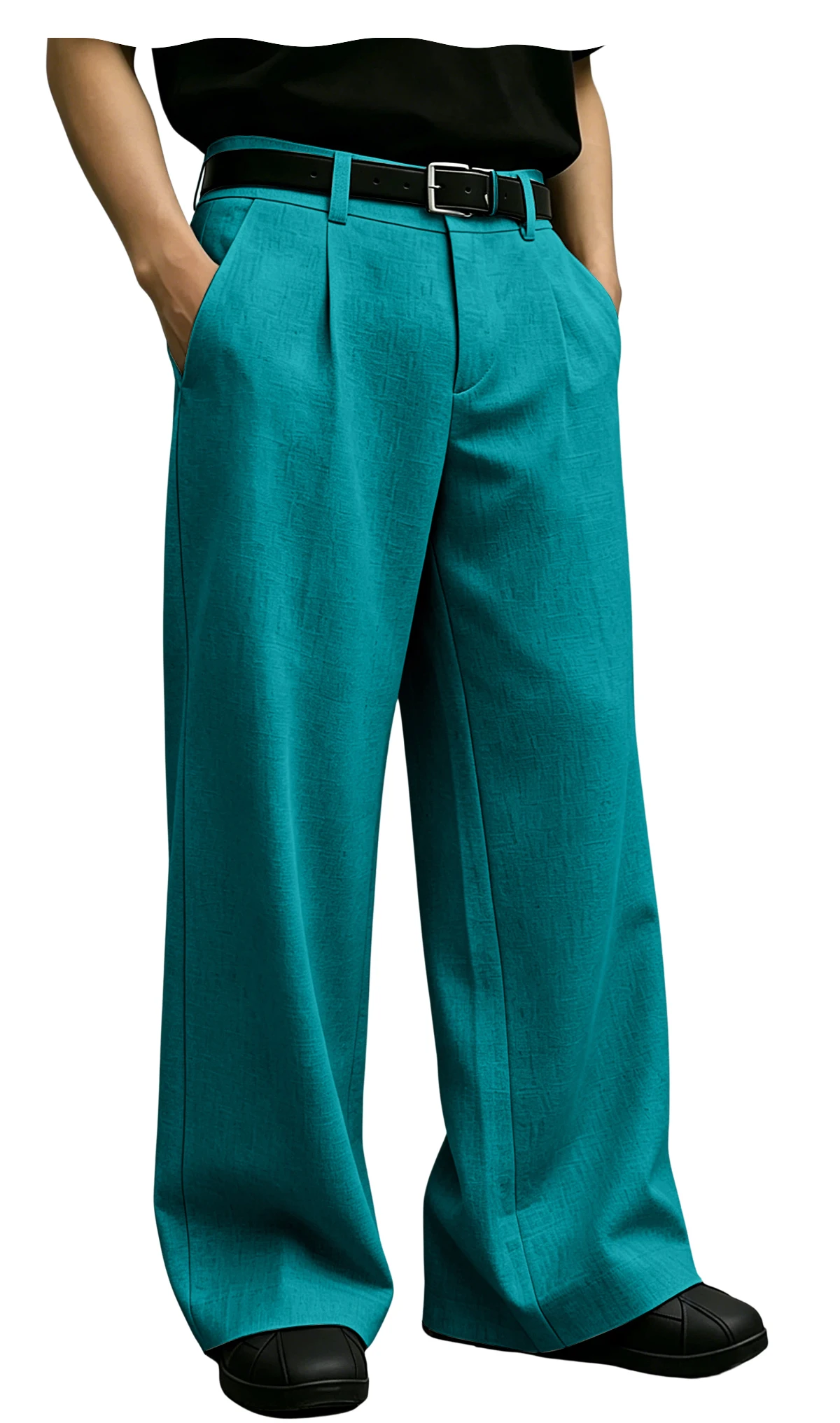 Men‘s Straight Leg Suit Pants With Elastic Waist Comfortable Breathable Wrinkle Resistant Lightweight Casual Trousers Summer - Image 18