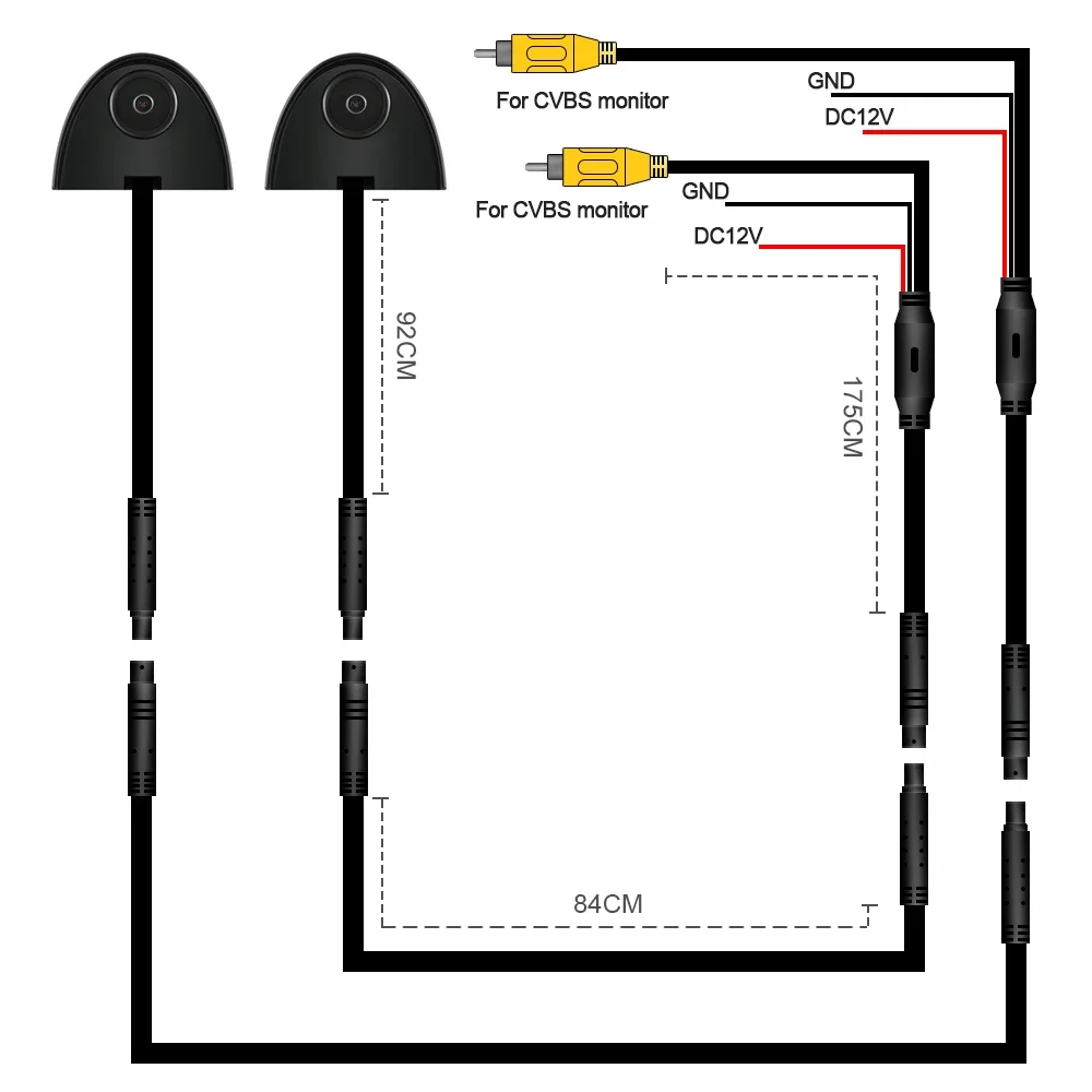 Carsanbo Car Door Side View Camera Night Vision HD Image Left Right Side Blind Spot Camera Tape Mounting for Sedan Pickup Truck - Image 5