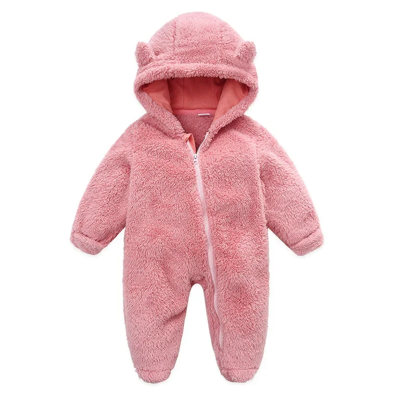 Newborn Baby Rompers with Ears Spring Soft Clothing for Babies Polar Fleece Infant Girl Oneies Cute Newborn Bodysuit 0-12 Months - Image 4