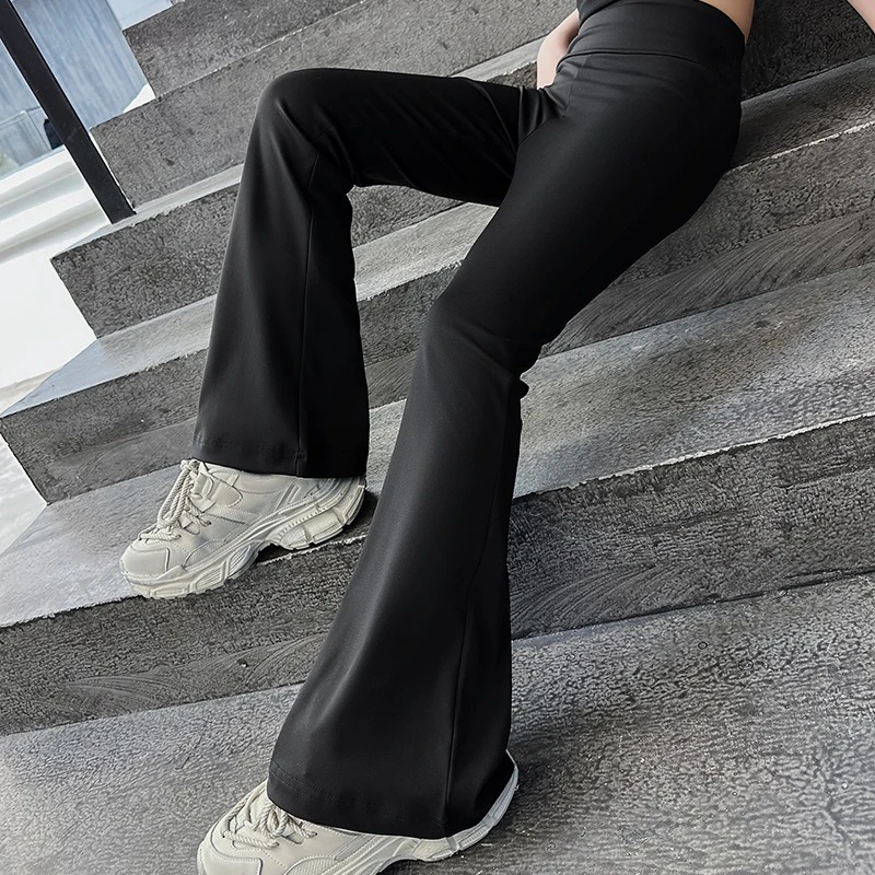 High Waist Black Flared Yoga Pants for Girls