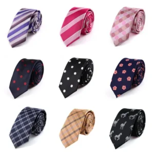 5cm Narrow Tie Fashionable Trend Tie Striped Polka Dot Flower Pattern Tie Student Personalized Accessory Casual Daily Matching