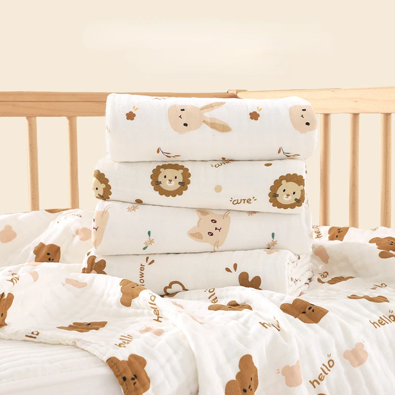 4-Layer Cotton Baby Blanket & Towel