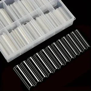 240pcs Plastic False Nail Tips – Square, Extra‑Long Coffin & Cover