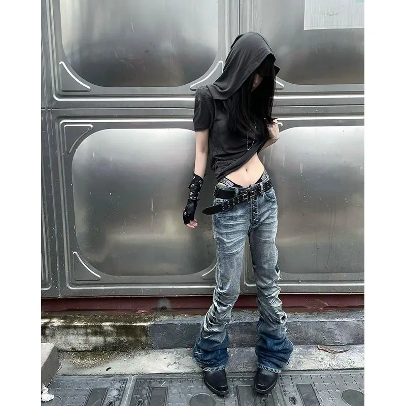 Kimutomo Women T Shirts Hooded Short Sleeve Printing Punk Style Short Sleeve Y2k Aesthetic Harajuku Tops Grunge Gothic Ladies - Image 6