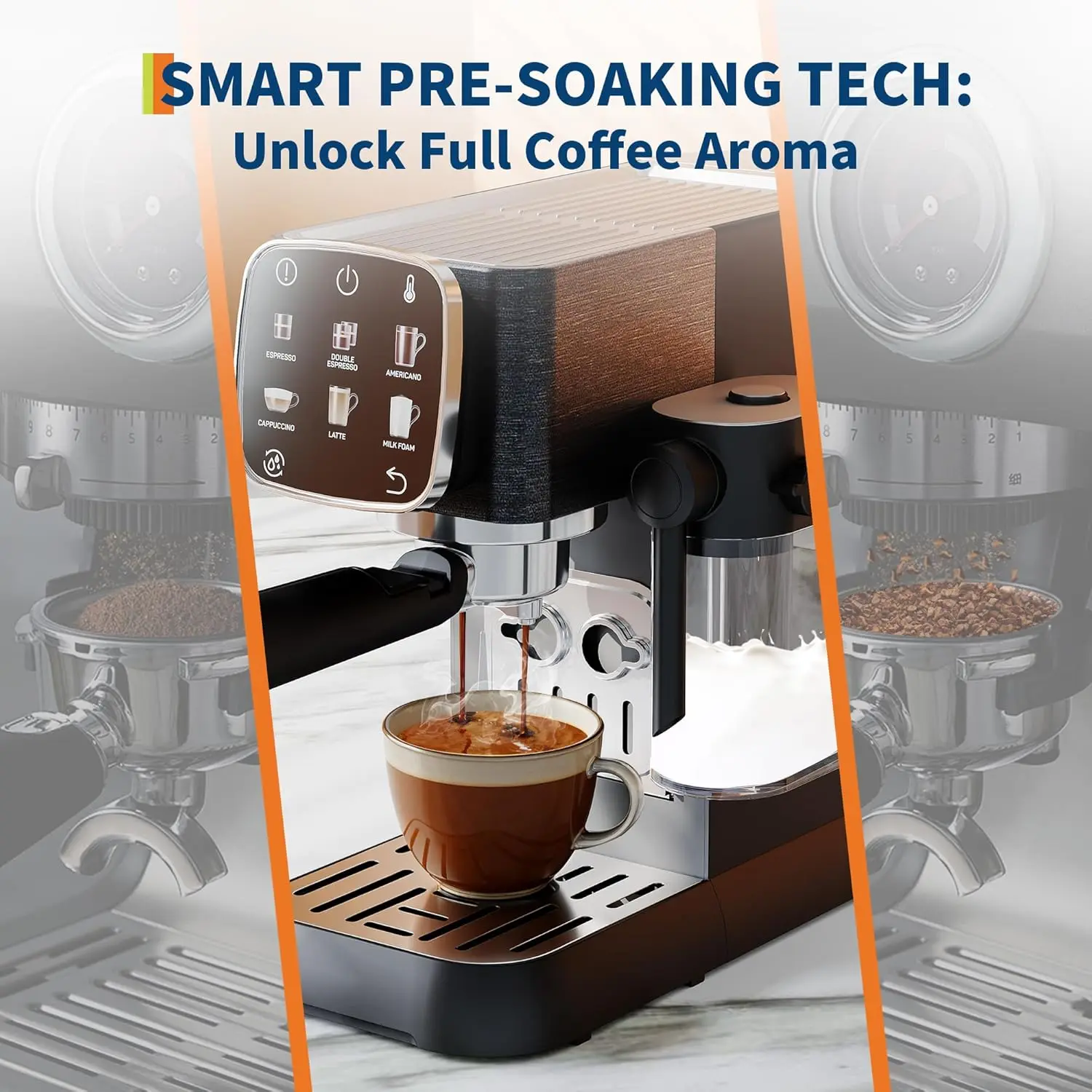 20‑Bar Espresso Machine with Touchscreen, Auto Milk Frother, 45 oz Tank - Image 4