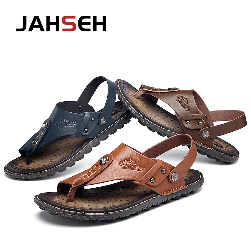 Men's Split Leather Sandals with Metal Accents – Quick‑Dry, Non‑Slip, True‑to‑Size (Size 38‑47) - Image 4