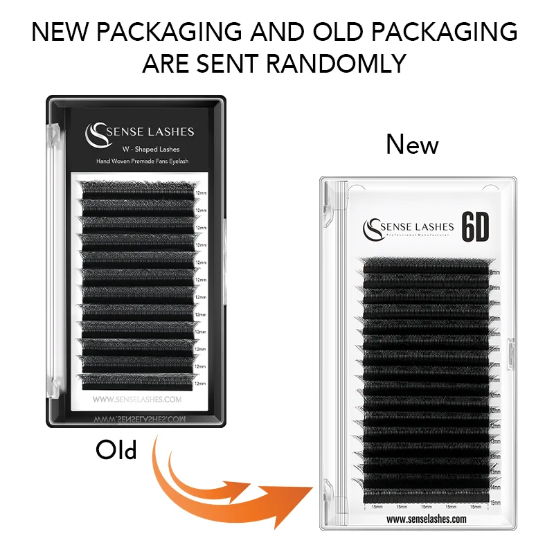 Sense Lashes 6D W‑Shape Volume Fans – 16‑Row Tray, 8‑15 mm, Vegan - Image 6