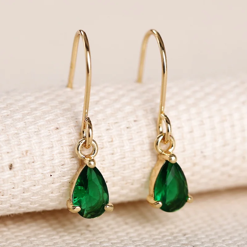 Huitan Water Drop CZ Earrings – Brass Alloy, 1.2g - Image 9
