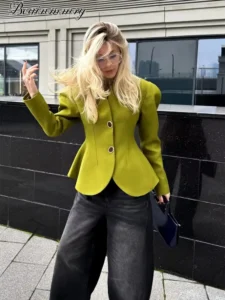 Women's Cinched-Waist Cropped Blazer