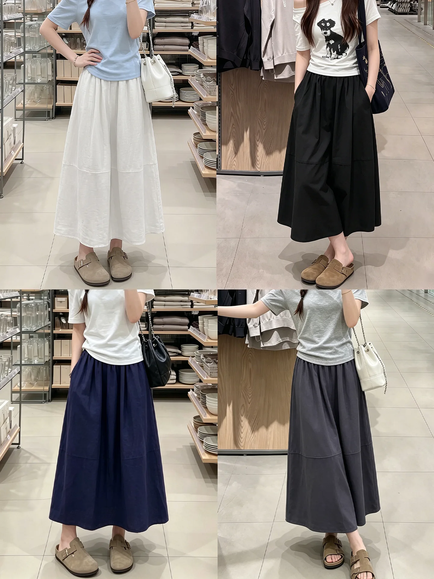 Women's Cotton Linen Pleated Maxi Skirt - view 5