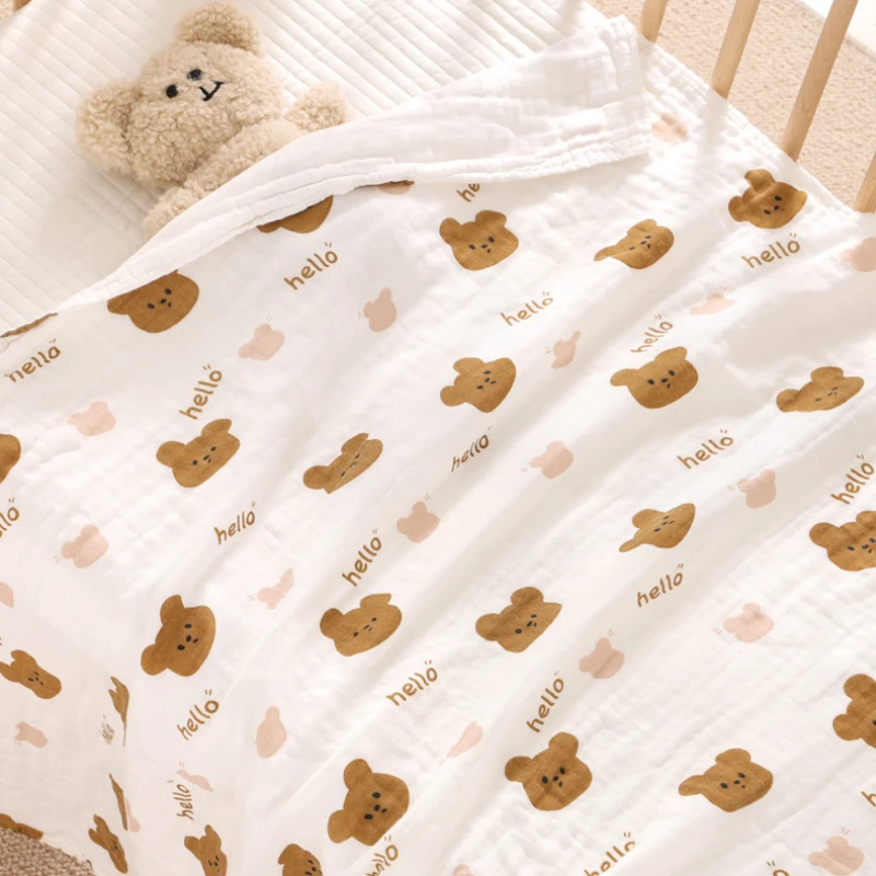 4-Layer Cotton Baby Blanket & Towel - Image 2