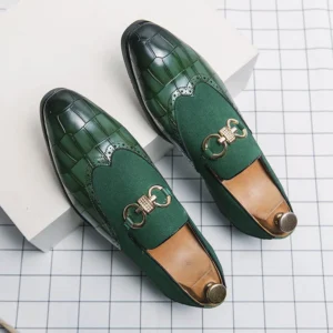 Men's PU Slip-On Dress Shoes with Rubber Outsole, Pointed Toe