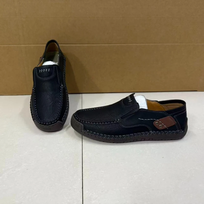 Leather Men's Handmade Slip-On Loafers – PU Lining, Rubber Sole - Image 15