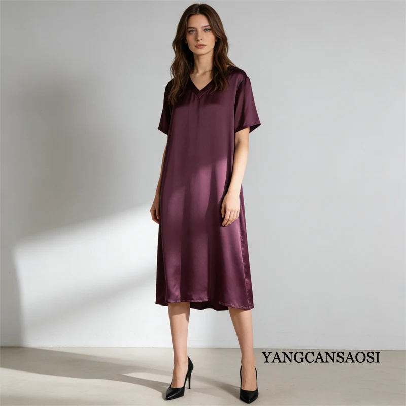 Women's Plus Size Mulberry Silk Midi Dress - view 2