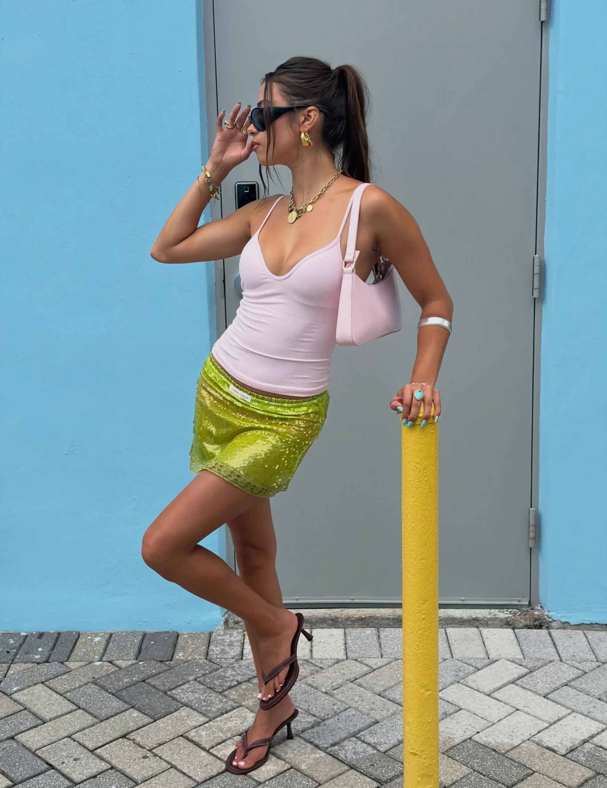 Women's Sequin Lace Mesh Mini Skirt - view 11