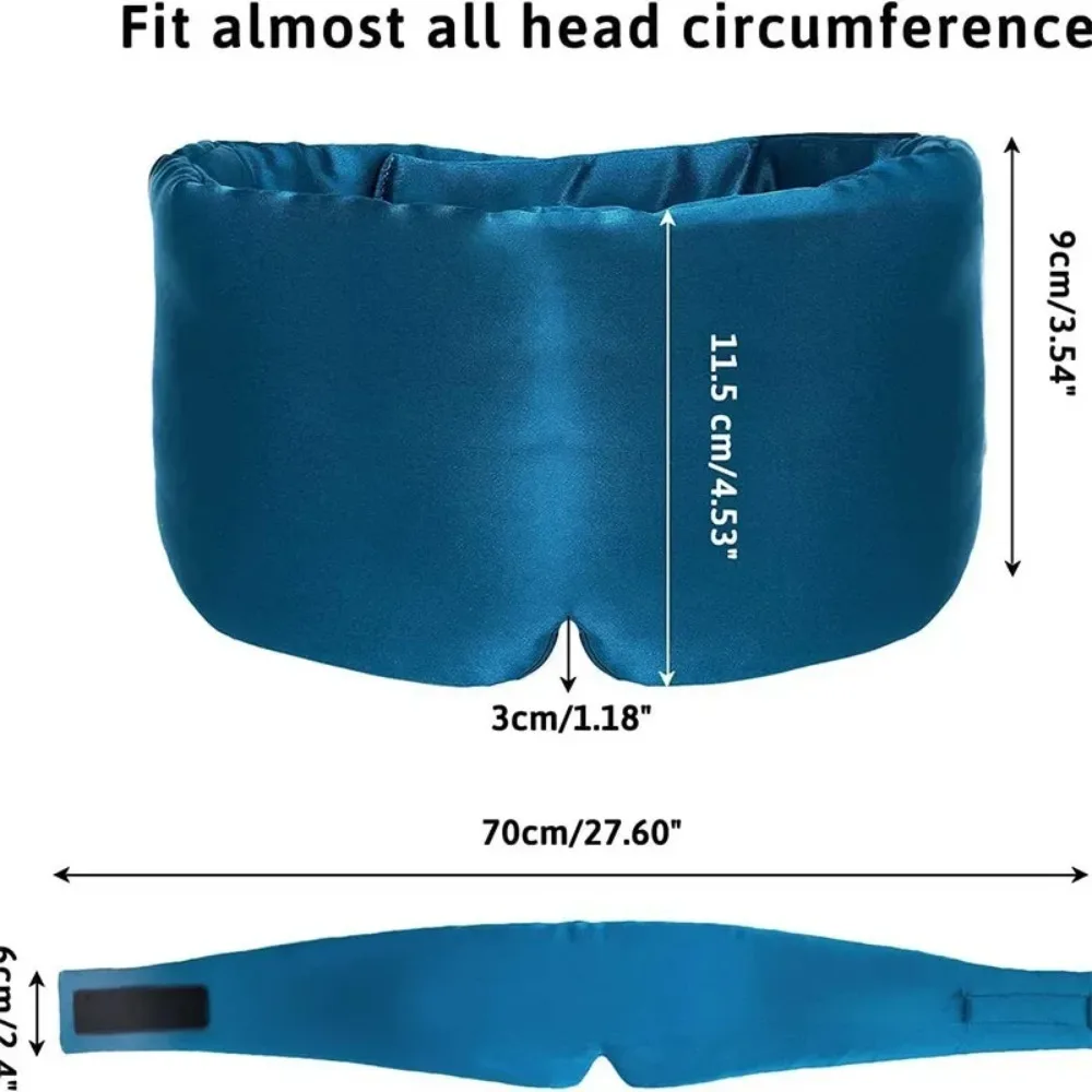 Mulberry Silk Light-Blocking Sleep Mask, Adjustable Velcro & Nose Wing - Image 4