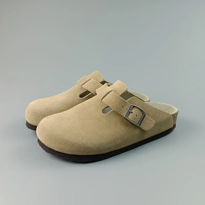 Genuine Leather Cork-Footbed Slip-On Clogs – Closed Toe, Sizes 31‑46 - Image 9