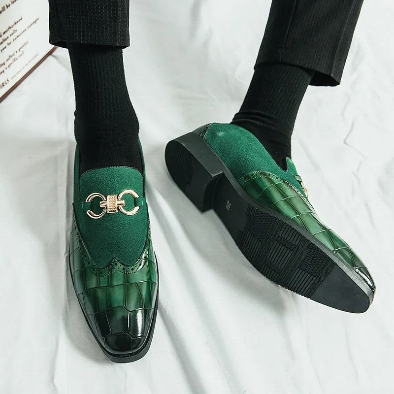 Men's PU Slip-On Dress Shoes with Rubber Outsole, Pointed Toe - Image 7