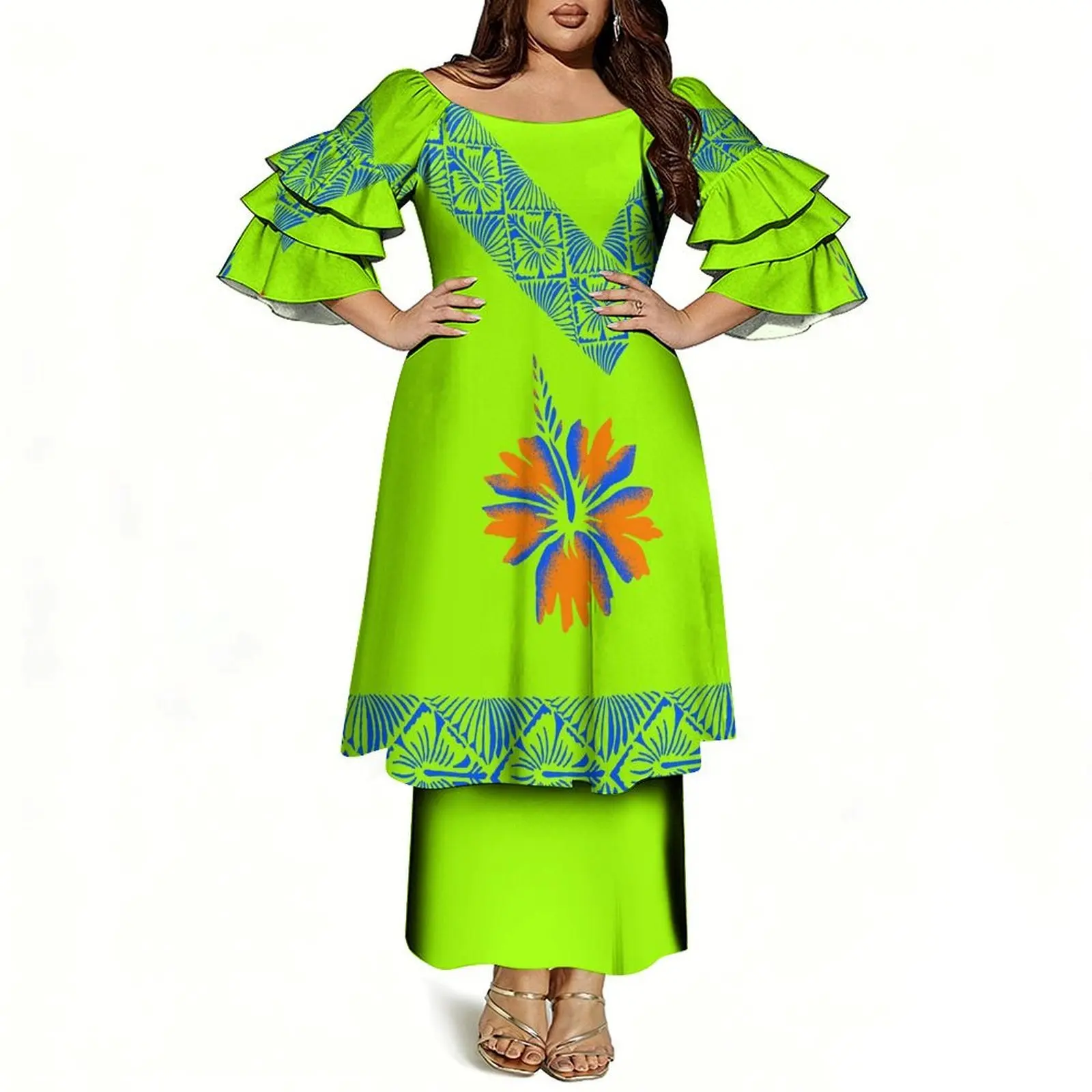 Women's Off-Shoulder Puletasi Two-Piece Dress - view 20