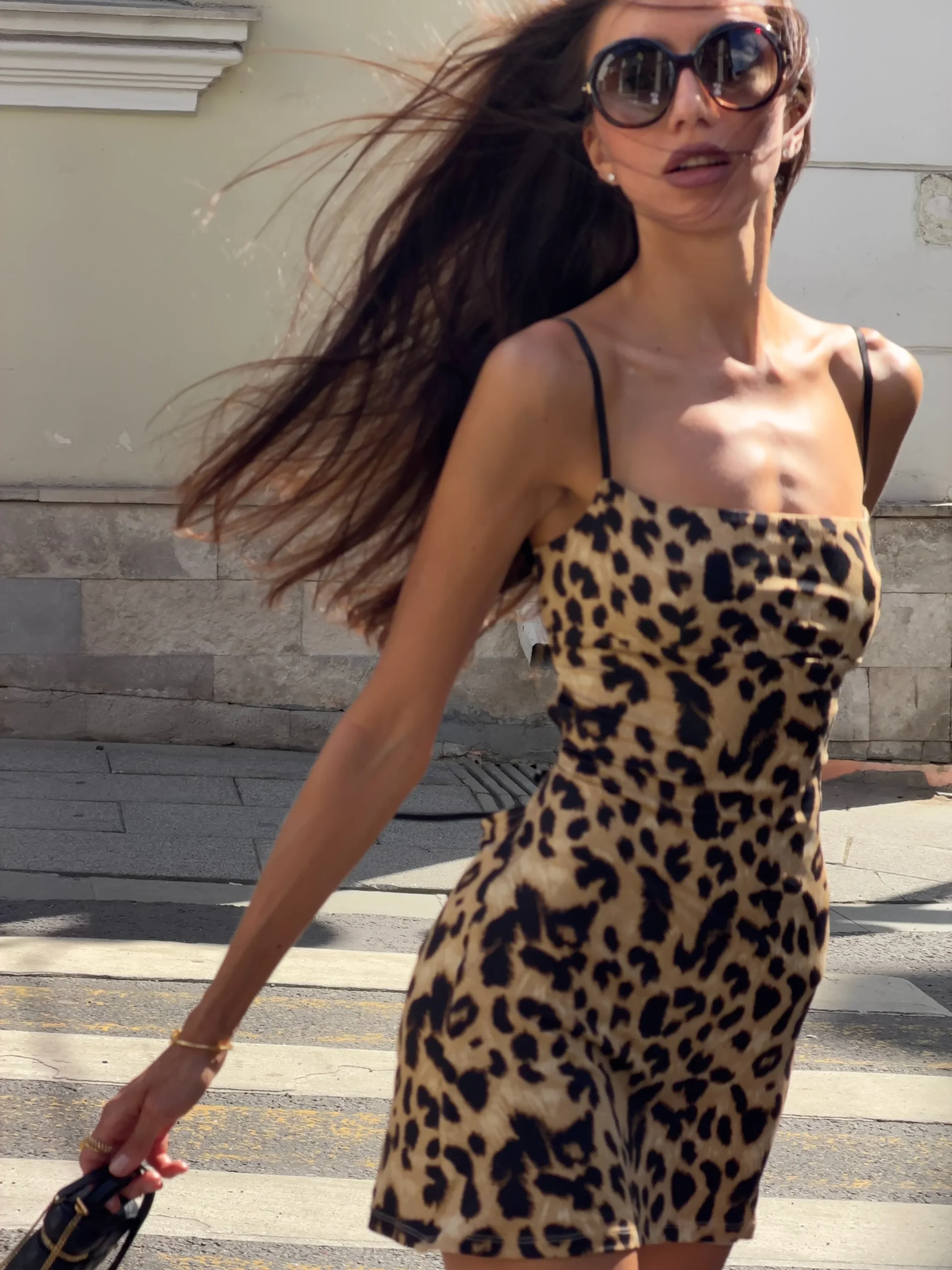 Women's Leopard Print Backless Midi Dress - view 7