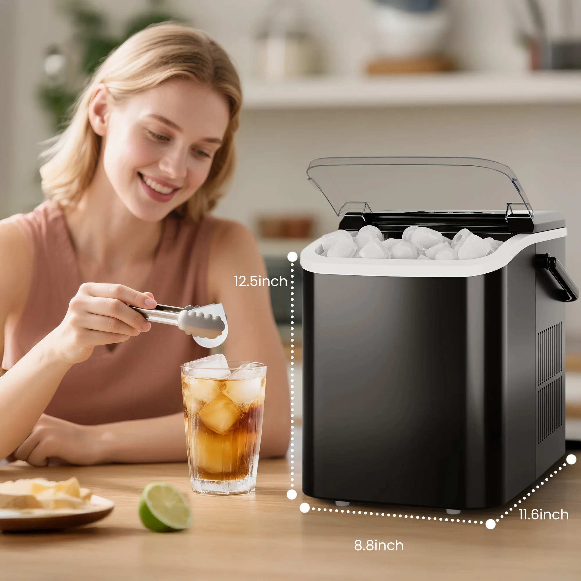 Portable Countertop Ice Maker – 9 Bullet Cubes, Self‑Cleaning, 1.5L - Image 4