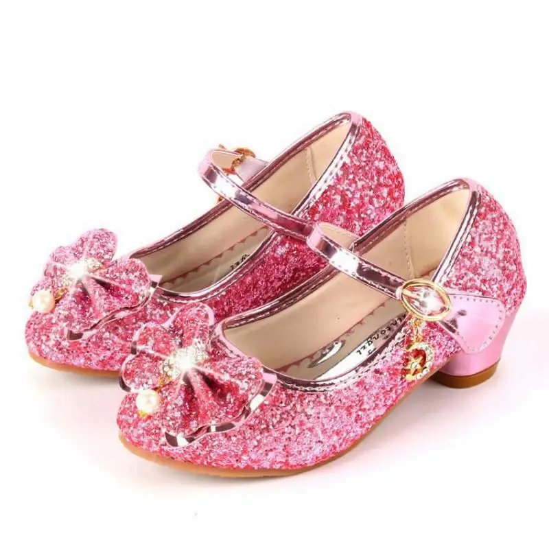 Spring Children Shoes Girls High Heel Princess Dance Sandals Kids Shoes Glitter Leather Fashion Girls Party Dress Wedding Shoes - Image 8