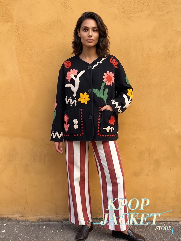 Women's Boho Floral Cardigan Jacket