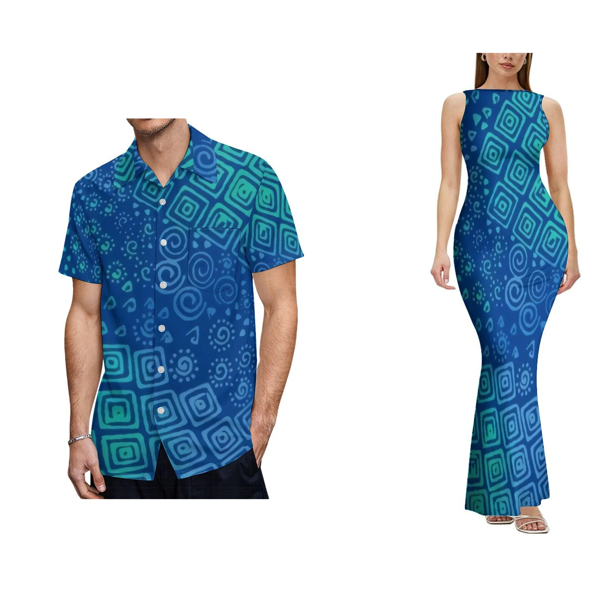 1MOQ Wholesale Custom Bodycon Backless Dress New Zealand Design Women's Boat Neck Sleeveless Design Clothes Polynesian Dress - Image 7