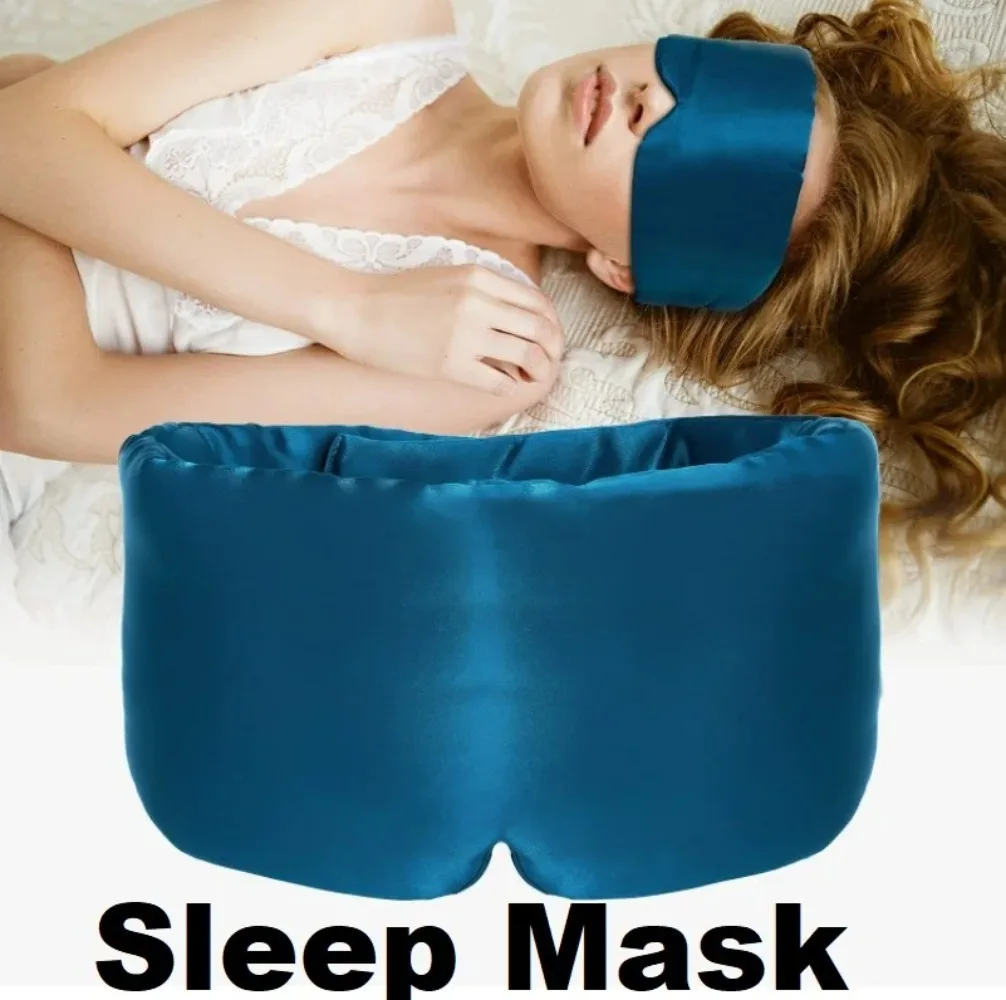 Mulberry Silk Light-Blocking Sleep Mask, Adjustable Velcro & Nose Wing - Image 2