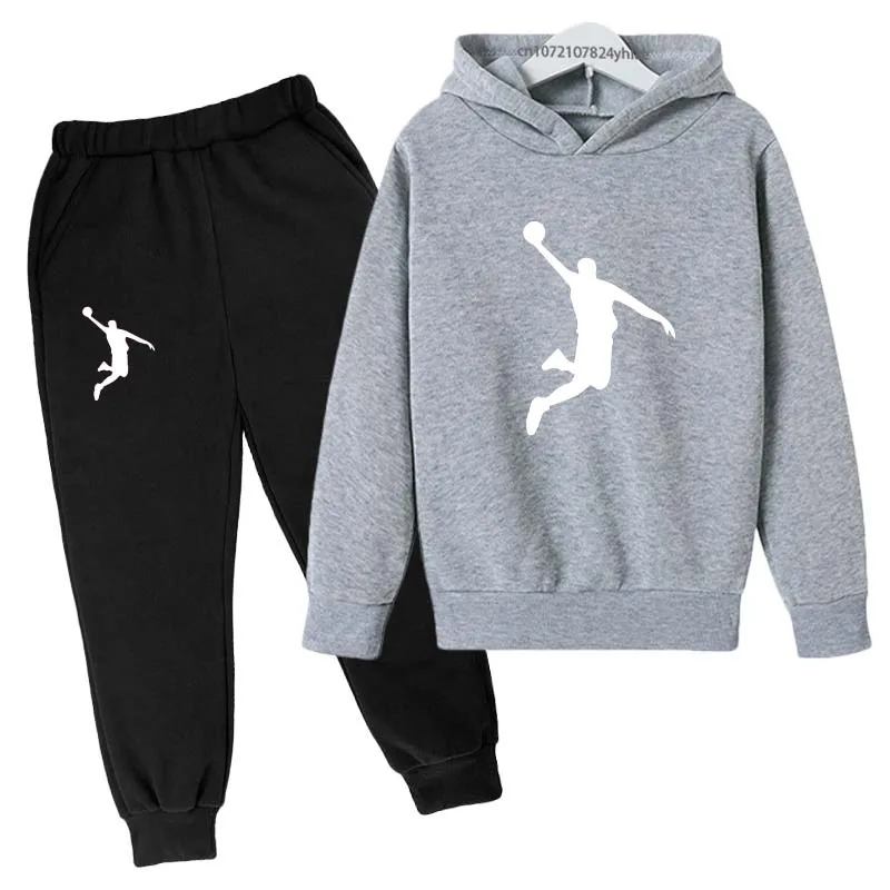 Kids Letter Print Hoodie & Pants Tracksuit Set - Image 4