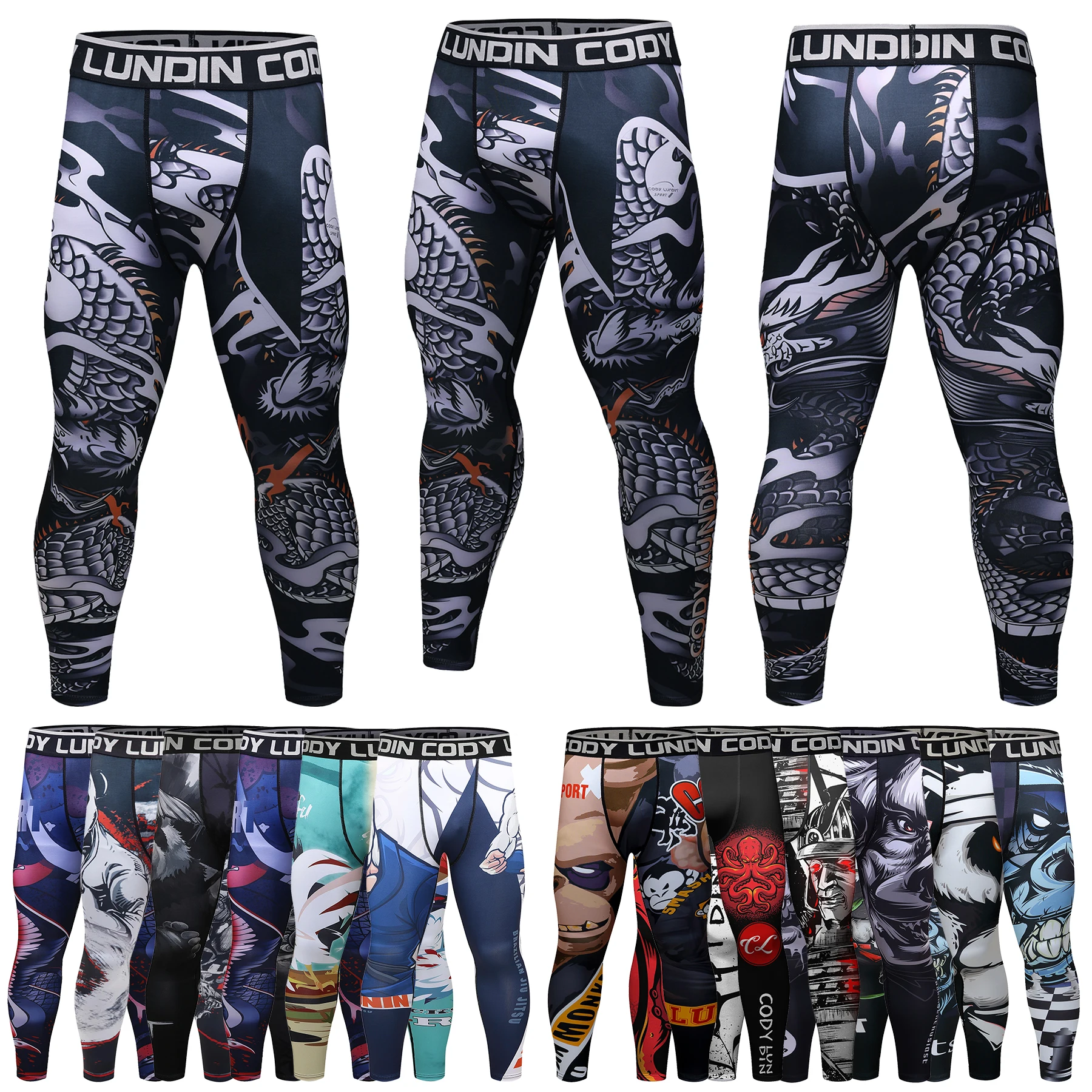 Men’s BJJ Spats Leggings – Moisture Wicking Polyester