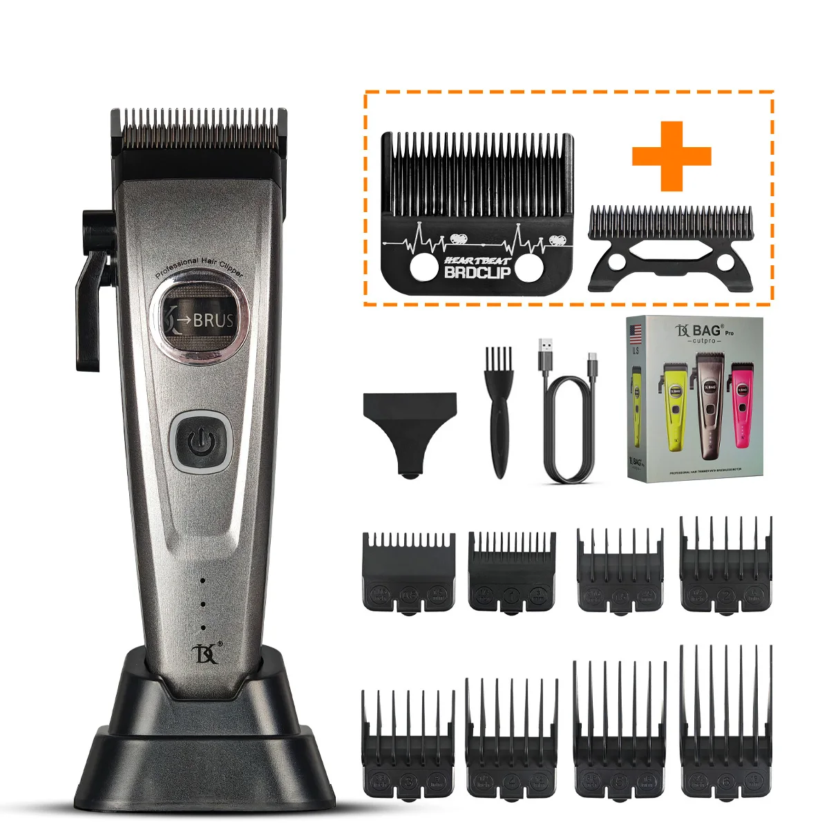DK Outer Rotor Brushless Motor Professional Men's Fade Clipper Barber Echo Blade Base Charger Blending Hair Trimmer - Image 13