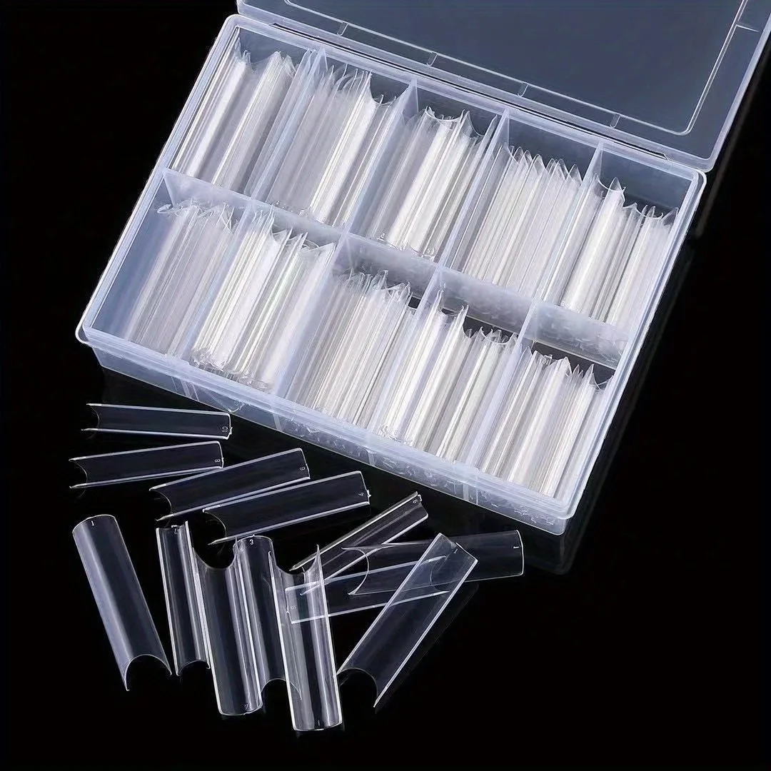 240pcs Plastic False Nail Tips – Square, Extra‑Long Coffin & Cover - Image 2