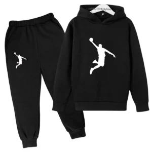 Kids Letter Print Hoodie & Pants Tracksuit Set