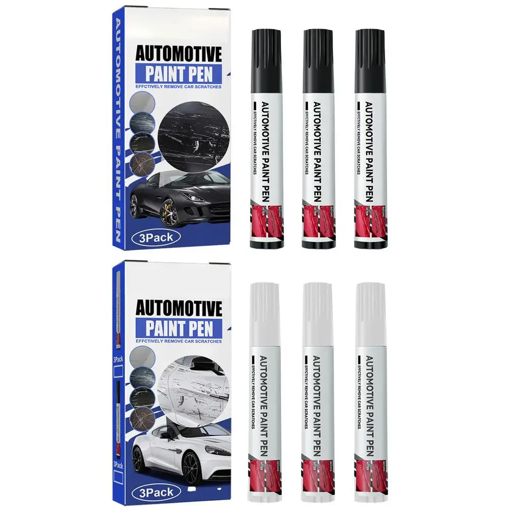 3pcs Portable Black, White Car Scratch Repair Pen Paint Care Coat Applicator Waterproof Auto Scratch Remover Paint - Image 9