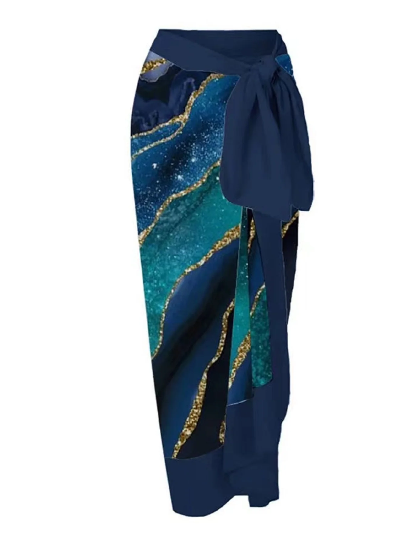 Women's Printed One-Piece Swimsuit with Skirt - view 14