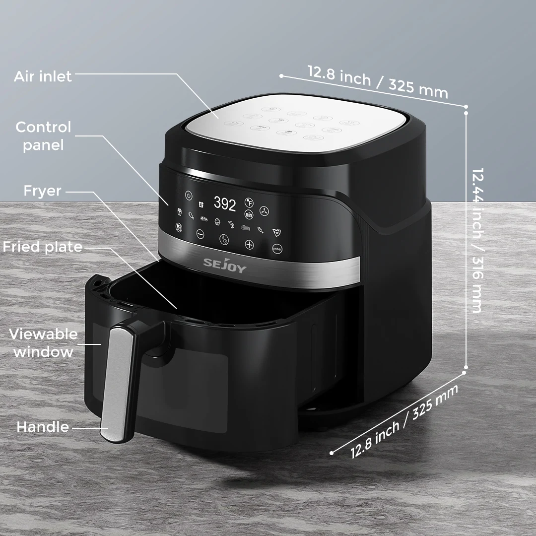 Sejoy 6-Quart 8-in-1 Air Fryer Oven – 1500W, 8 Touch Presets - Image 3