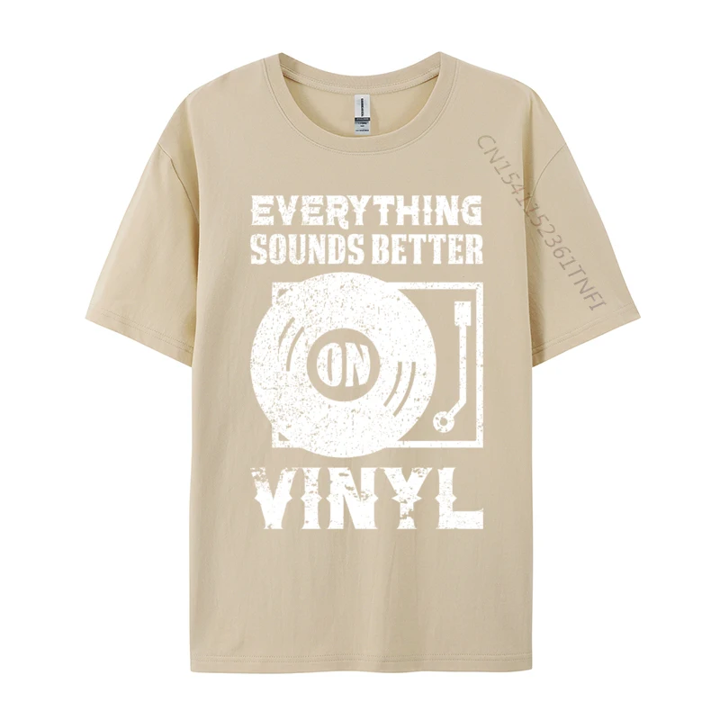 Vintage Vinyl Records DJ Music Cotton Slim Fit T Shirt - Image 2