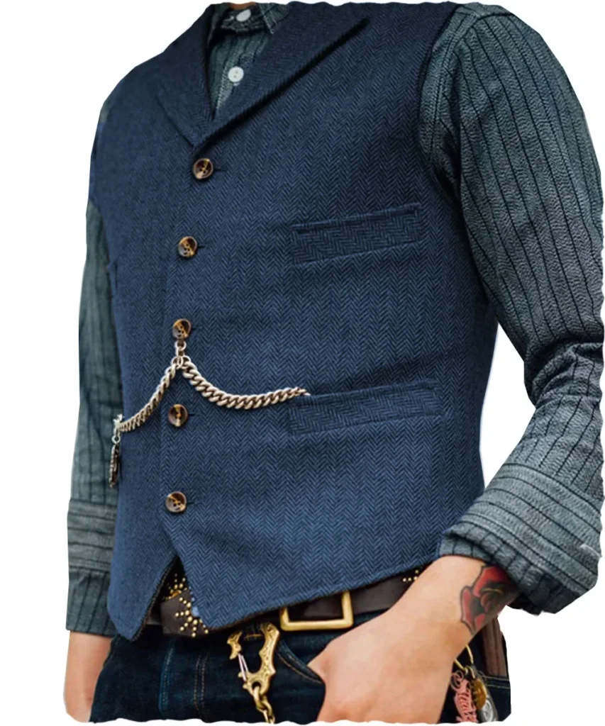 Men's Dark Blue Smart Casual Vest