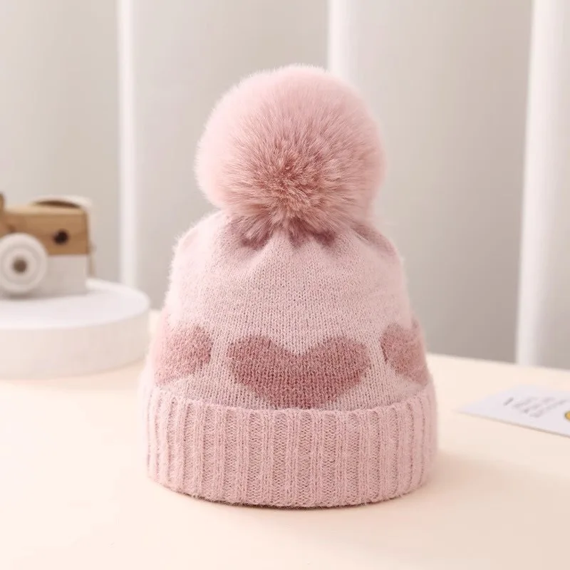 Polyester Pom-Pom Knit Baby Beanie – Unisex 1-3 Years, Cozy Winter Hat - Image 9