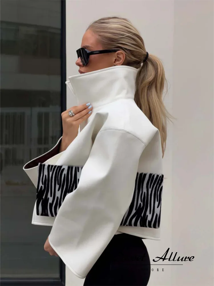 Women's Oversized Cropped Zip Jacket - view 3
