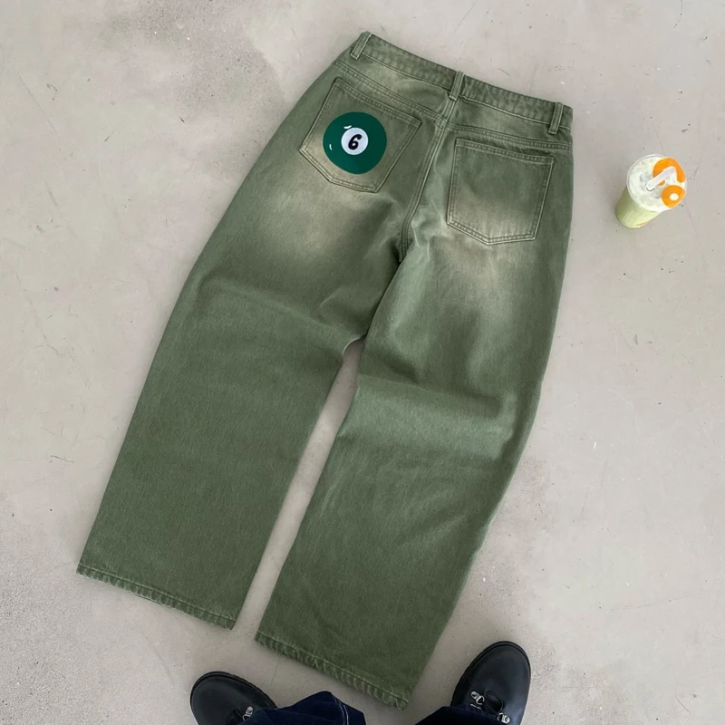 Y2K Retro Denim Jeans with Embroidery