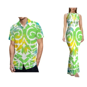 1MOQ Wholesale Custom Bodycon Backless Dress New Zealand Design Women's Boat Neck Sleeveless Design Clothes Polynesian Dress