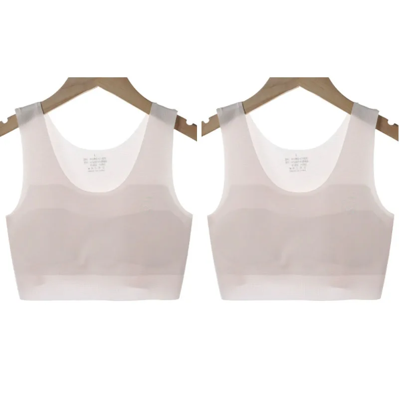 Girl's 2pc Solid Color Bra Set, Seamless Teen Developmental Vest - Image 11