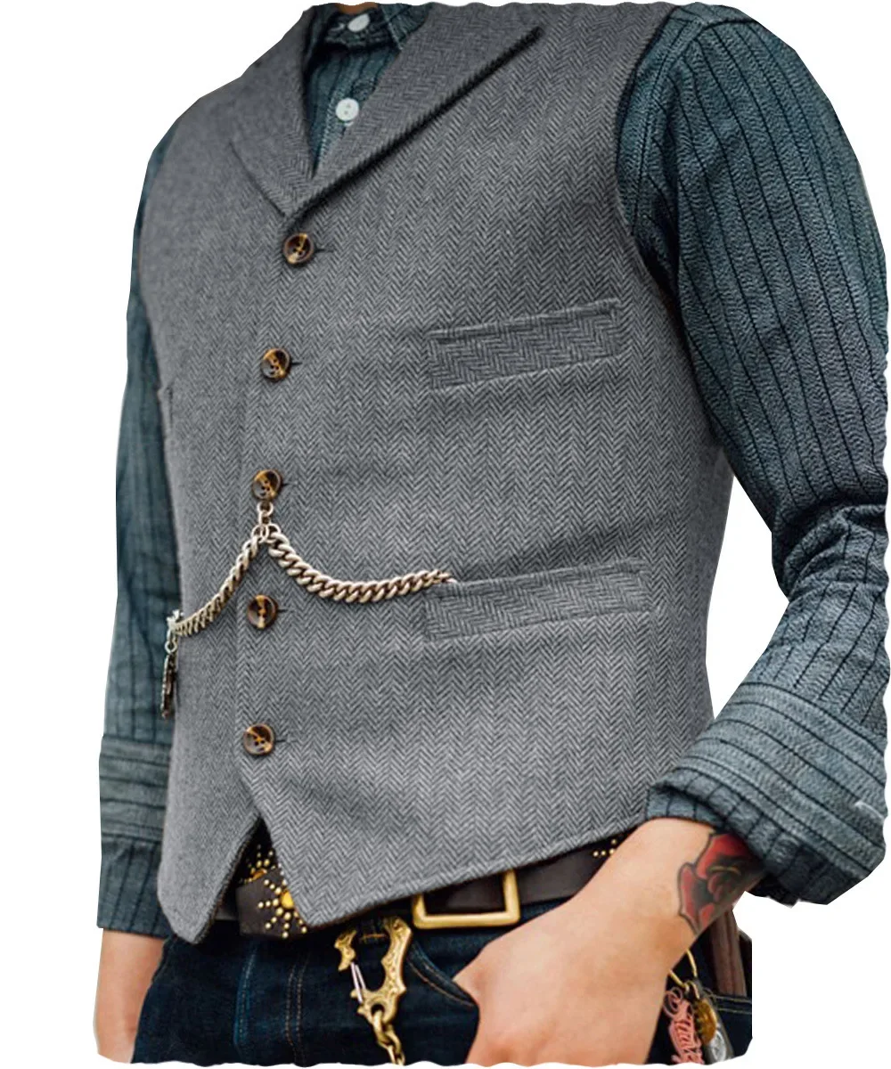 Men's Dark Blue Smart Casual Vest - Image 9