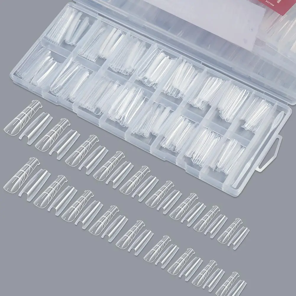 256‑Piece Dual‑Form Nail Extension Set – Plastic Sandwich Tips - Image 3