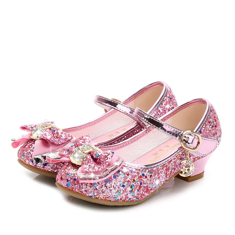Spring Children Shoes Girls High Heel Princess Dance Sandals Kids Shoes Glitter Leather Fashion Girls Party Dress Wedding Shoes - Image 3