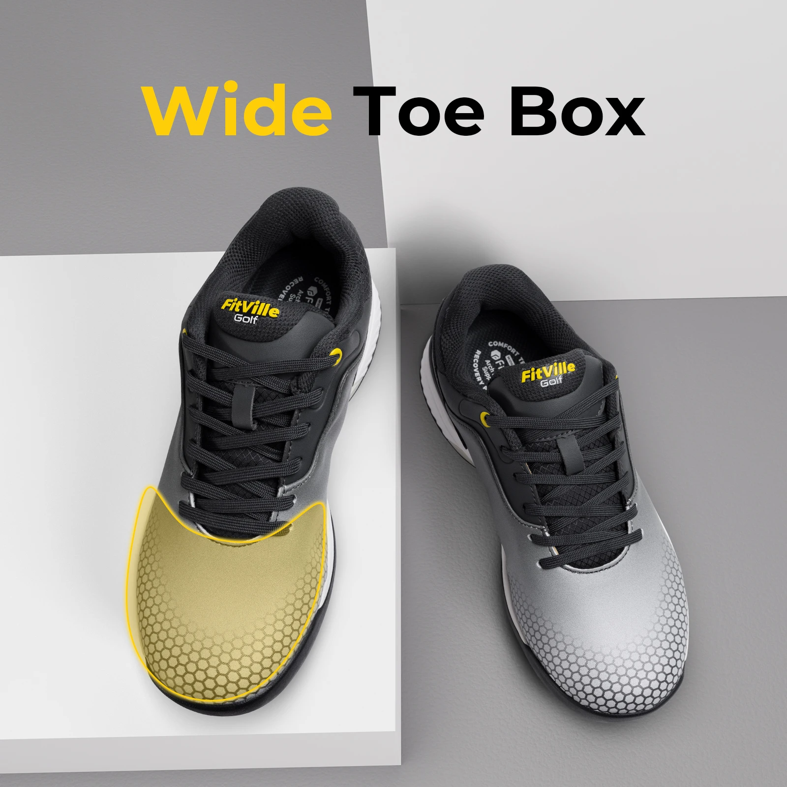 FitVille Wide Golf Shoes – Microfiber Upper, Slip‑Resistant Sole - Image 3